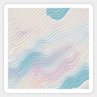 Pattern Flat Illustration Bright Isometric Pastel Colored Waves Sticker